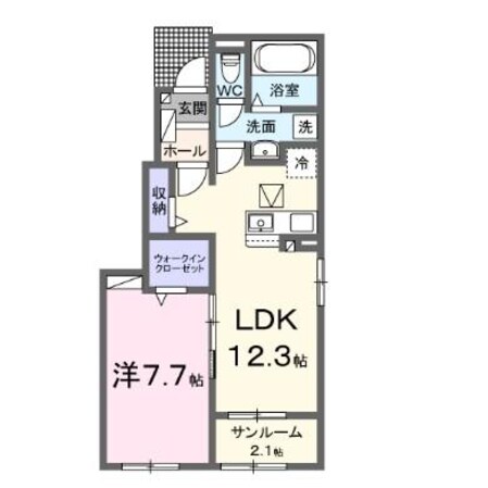 エスポワール多久Aの物件間取画像